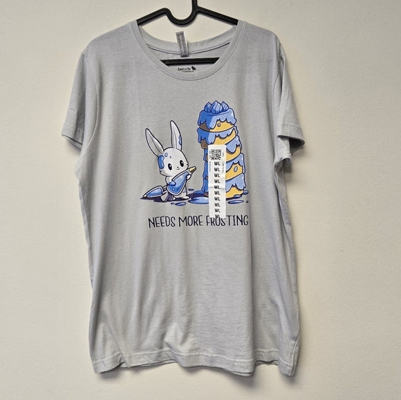 Teeturtle Needs More Frosting Graphic T-shirt Grey L - Picture 8 of 8